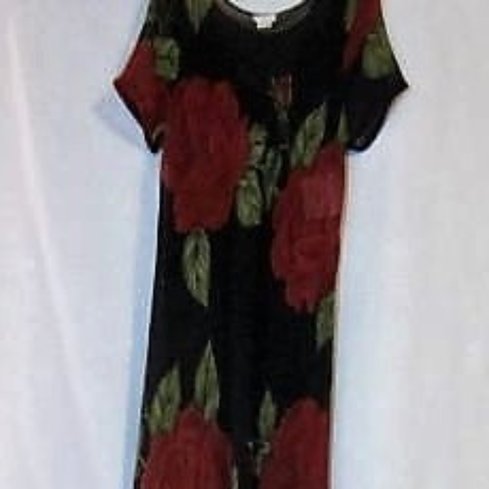 NWT Dress Red Rose on Black Size M